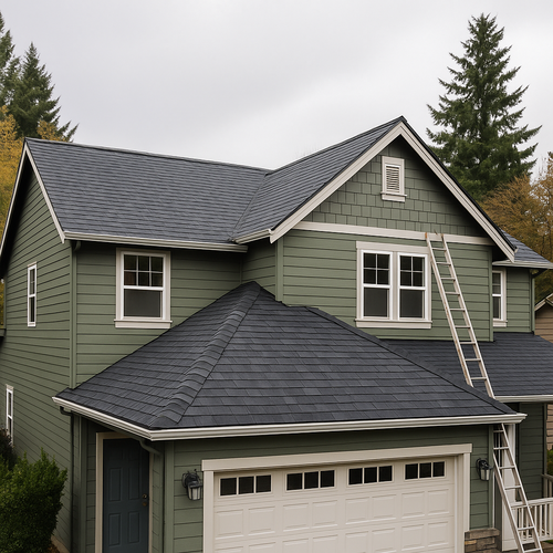 asphalt shingles on a home