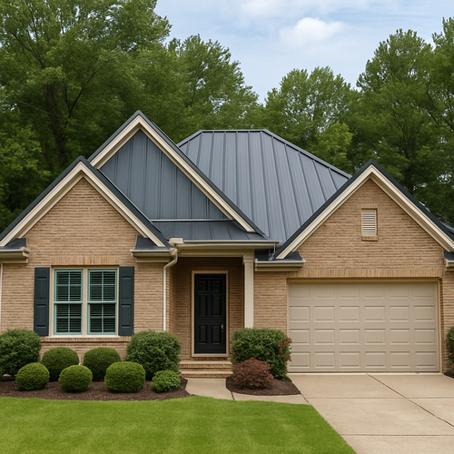 metal roof on a home