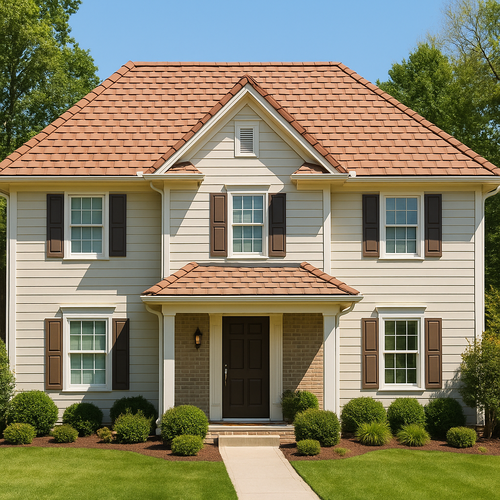 synthetic tile roofing on a home