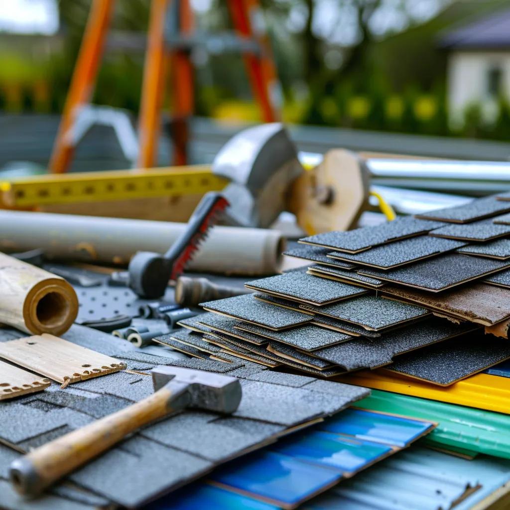Variety of roofing materials including asphalt shingles, metal panels, and tiles, showcasing options available from Salem roofing contractors